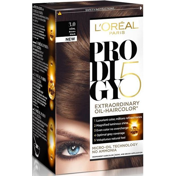 Loreal Paris Prodigy 5 barva na vlasy 3.0 hnědočerná