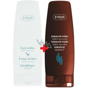 Ziaja Kozí mléko krém na ruce a nehty 80 ml + kakaové máslo krém na ruce 80 ml, duopack