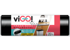 viGO! Worki na śmieci czarne, 6 µ, 35 litrów 48 x 57 cm 50 sztuk
