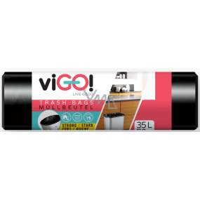 viGO! Worki na śmieci czarne, 6 µ, 35 litrów 48 x 57 cm 50 sztuk