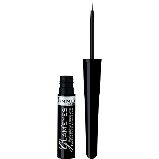 Rimmel London Glam'Eyes płynne eyeliner 001 Black Glamour 3,5 ml