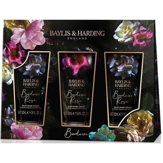 Baylis & Harding Boudoire Rose krém na ruce 3 x 50 ml, kosmetická sada pro ženy
