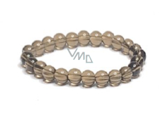 Bransoletka z kamienia obsydianowego elastyczna naturalny kamień, koralik 8 mm / 16 -17 cm, najbardziej doskonały kryształ