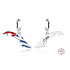 Charm Sterlingové stříbro 925 Cuba vlajka - houpající se mapa, přívěsek na náramek cestování