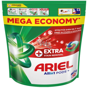 Ariel All in 1 Pods+ Extra Clean gelové kapsle na praní univerzální 50 kusů Ariel All in 1 Pods+ Extra Clean gelové kapsle na praní univerzální 50 kusů