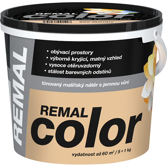 REMAL Color farba malarska na ściany 200 migdał, 5 + 1 kg