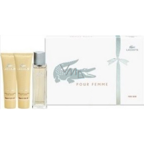 Lacoste pour Femme parfémovaná voda pro ženy 50 ml + tělové mléko 50 ml + sprchový gel 50 ml, dárková sada