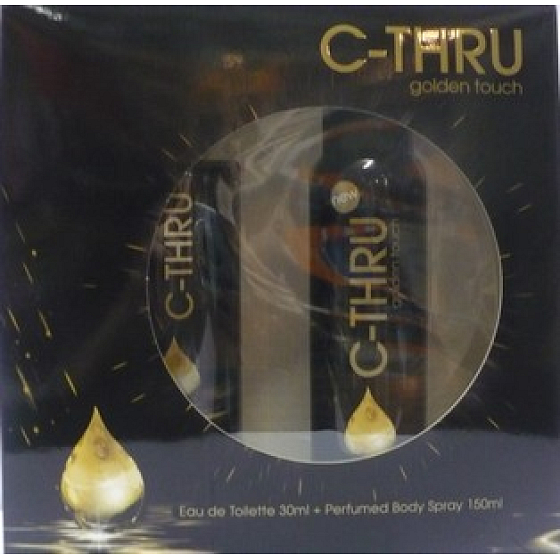 C-Thru Golden Touch toaletní voda 30 ml + deodorant sprej 150 ml, pro ženy dárková sada