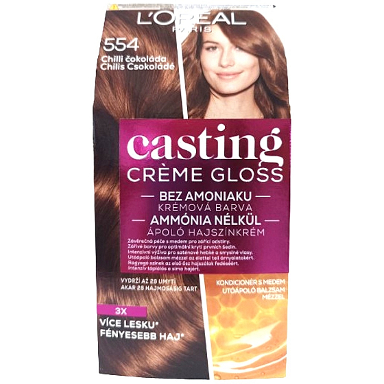 Loreal Paris Casting Creme Gloss farba do włosów 554 chilli czekolada
