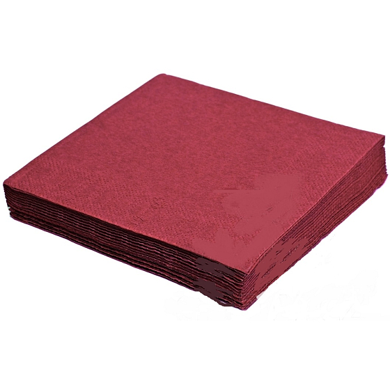 Gastro Papírové ubrousky 2 vrstvé 33 x 33 cm 50 kusů barevné bordó