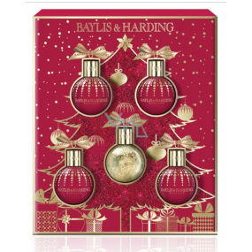 Baylis & Harding Fík a Granátové jablko tekuté tělové mýdlo 100 ml + sprchový gel 2 x 100 ml + mléko na tělo a ruce 2 x 100 ml, kosmetická sada ozdoby