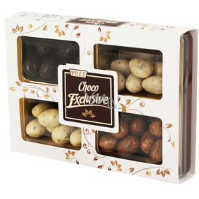 Poex Choco Exclusive směs mandlí v bílé, mléčné a hořké čokoládě 200 g