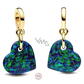 Zawieszka ze srebra próby 925 Serce - atmosfera deszczowego lasu, charms do bransoletki miłości Zawieszka ze srebra próby 925 Serce - atmosfera deszczowego lasu, charms do bransoletki miłości