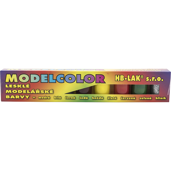 HB-Lak Modelcolor błyszczące farby modelarskie, zestaw 9× 20 g