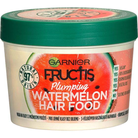 Fructis Hair Food Watermelon wypełniająca maska do włosów, 390 ml
