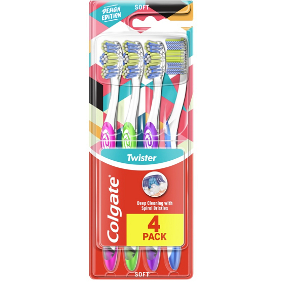 Colgate Twister design szczoteczka do zębów 4-pack