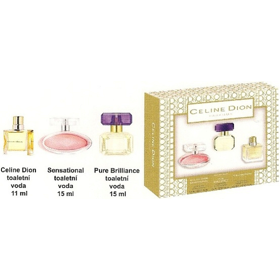Celine Dion toaletni voda 11 ml + toaletní voda 15 ml + toaletní voda 15 ml, dárková sada pro ženy