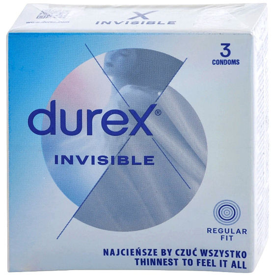 Durex Invisible Extra Thin Extra Sensitive kondomy extra cienkie, extra wrażliwe nominalna szerokość: 54 mm 3 sztuki