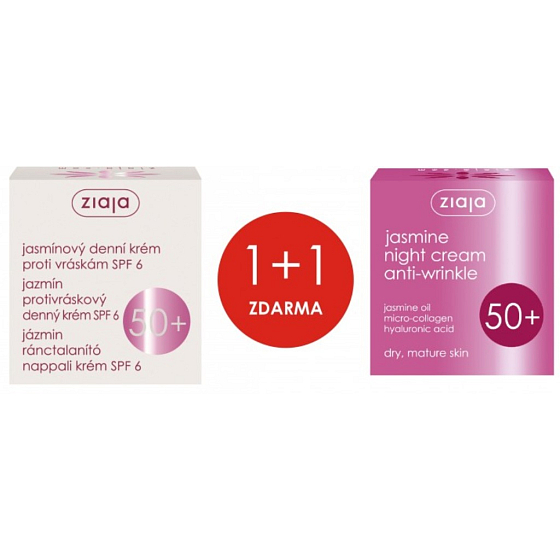 Ziaja Jasmín 50+ protivráskový denní krém 50 ml + Jasmín 50+ noční krém 50 ml, duopack