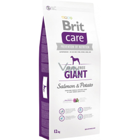 Brit Care Grain-free Losos + brambor bezobilné krmivo pro dospělé psy obřích plemen 12 kg
