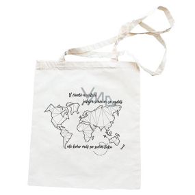 Bohemia Gifts Torba płócienna z nadrukiem Mapa świata 42 x 38 cm