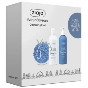 Ziaja GdanSkin Glycerin koupelový a sprchový gel 300 ml + tělový balzám rozsvětlující 300 ml + mycí houba, kosmetická sada Ziaja GdanSkin Glycerin koupelový a sprchový gel 300 ml + tělový balzám rozsvětlující 300 ml + mycí houba, kosmetická sada