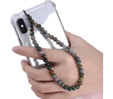 Achat Indyjski Bransoletka do telefonu przeciwko utracie, naturalny kamień koralik 6 mm / 26,5 cm, symbolizuje żywioł ziemi