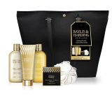 Baylis & Harding Mandarynka i Grejpfrut mleczko do kąpieli 300 ml + żel pod prysznic 300 ml + mydło toaletowe 150 g + mleczko do ciała 130 ml + myjąca gąbka + czarna torebka, zestaw kosmetyków dla kobiet