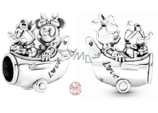 Charm Srebrny 925 Disney Przygoda z Mickey Mousem i Minnie. Koralek na bransoletkę podróżniczą