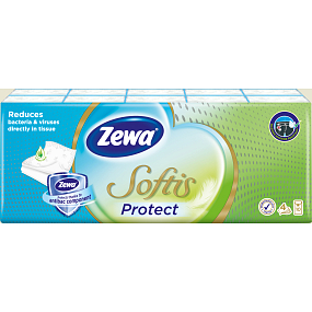 Zewa Softis Protect chusteczki papierowe 4-warstwowe, 10× 9 sztuk