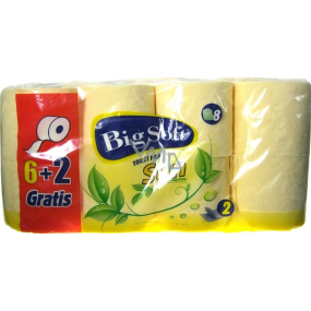 Big Soft Sun parfémovaný toaletní papír žlutý 2 vrstvý 200 útržků 8 rolí