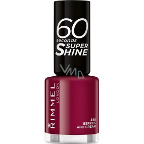 Rimmel London 60 Seconds Super Shine Nail Polish lak na nehty 340 Jagody i Śmietana 8 ml