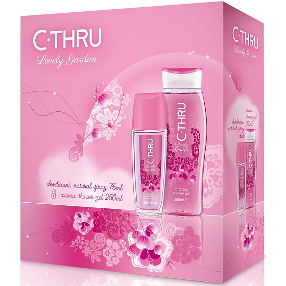C-Thru Lovely Garden parfémovaný deodorant sklo pro ženy 75 ml + sprchový gel 250 ml, kosmetická sada