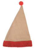 Mikulášská čepice jutová s červeným lemem 47 cm