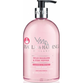 Baylis & Harding Divoká rebarbora a růžový pepř antibakteriální tekuté mýdlo na ruce dávkovač 500 ml Baylis & Harding Divoká rebarbora a růžový pepř antibakteriální tekuté mýdlo na ruce dávkovač 500 ml