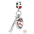Zawieszka ze srebra próby 925 Baseball I Love 2w1 charms do bransoletki sport
