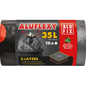 Alufix worki na odpady, zasuwane, 28µ , 53 x 60 cm, 35 l, 15 sztuk