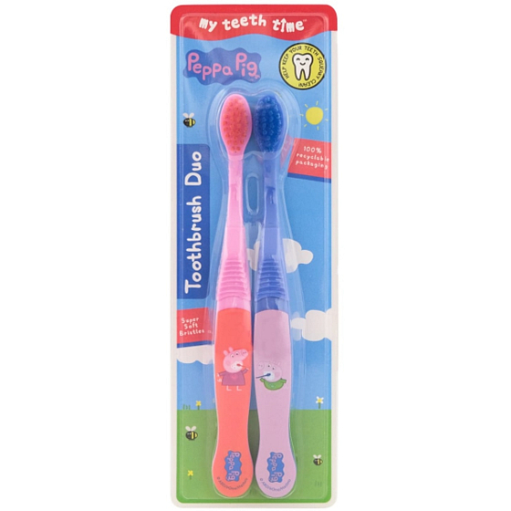 Peppa Pig Super Soft Bristles szczoteczka do zębów dla dzieci 2 sztuki