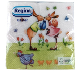 Regina Serwetki papierowe 1-warstwowe 33 x 33 cm 20 sztuk Wielkanocne z motywem zajączków