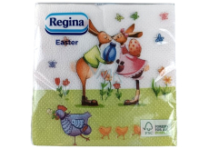 Regina Serwetki papierowe 1-warstwowe 33 x 33 cm 20 sztuk Wielkanocne z motywem zajączków