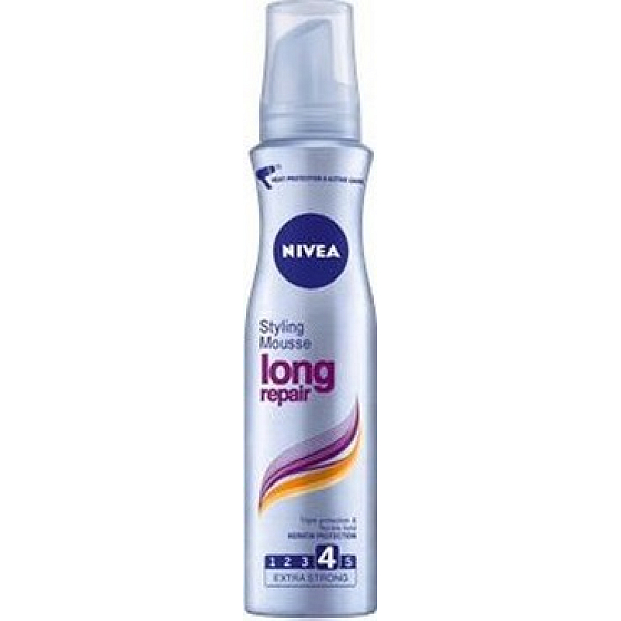 Nivea Long Repair ochrana delších, lámavých a vlasů pěnové tužidlo 150 ml