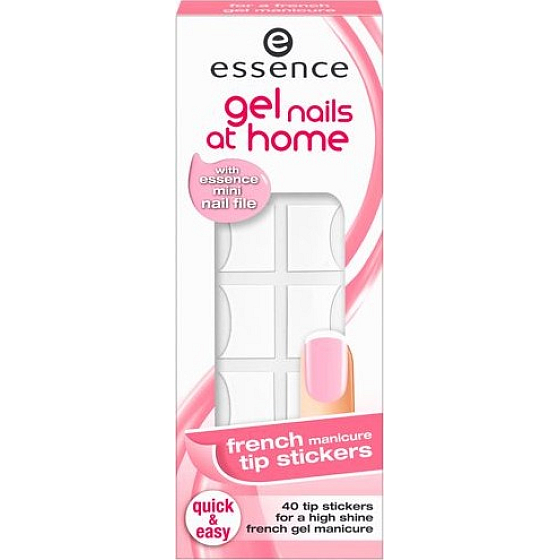 Essence Gel Nails At Home French Manicure Tip Stickers nálepky na špičky nehtů 01 Natural White 40 kusů