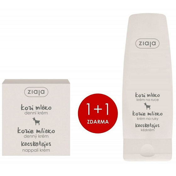 Ziaja Kozí mléko denní krém 50 ml + krém na ruce a nehty 80 ml, duopack