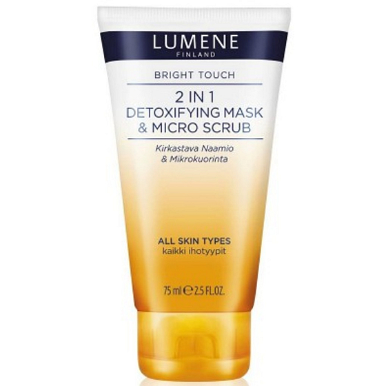 Lumene Bright Touch 2v1 Detoxifyng Maska & Micro Scrub osvěžující maska s mikro-peelingem 75 ml