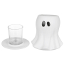 Yankee Candle Halloween Glowing Ghost svícen keramický na na votivní svíčku čajovou velký 12 x 14 cm