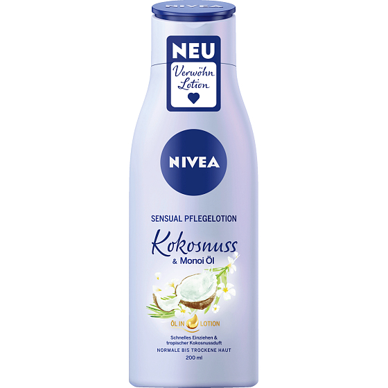 Nivea Coconut & Monoi Oil tělové mléko s olejem pro normální až suchou pokožku 200 ml