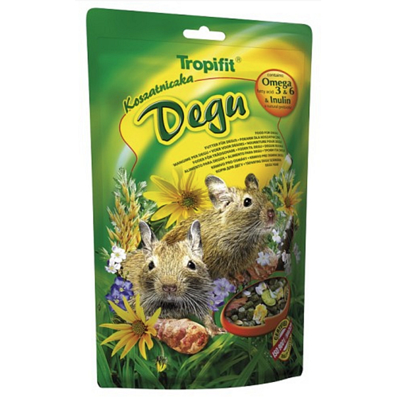 Tropifit Degu Pełnowartościowa karma z dodatkiem kory i gałązek owocowych drzew dla degu 400 g, exp. 02/2026