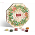 Yankee Candle Adventní kalendář Věnec čajová svíčka 24 kusů + svícen skleněný 1 kus, vánoční dárková sada