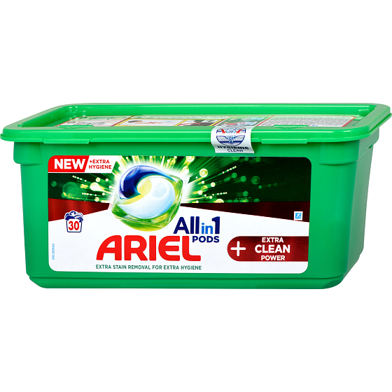 Ariel All in 1 Pods Extra Clean Power gelové kapsle univerzální na praní 30 kusů 816 g