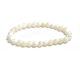 Bransoletka elastyczna z naturalnego kamienia, perełka 6 mm / 16 - 17 cm, symbol kobiecości